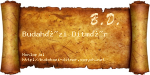 Budaházi Ditmár névjegykártya